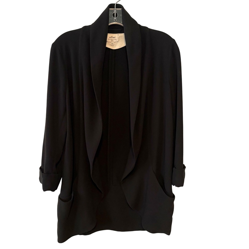 Wilfred‎ Women's Black Crepe Long Line Shawl Collar Blazer in Size 4